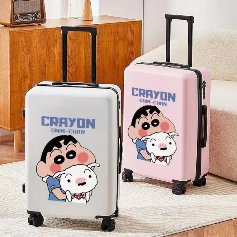 

Kawaii Anime Crayon Shin chan luggage New Cute cartoon travel suitcase large capacity sturdy leather suitcase Gifts for Kids