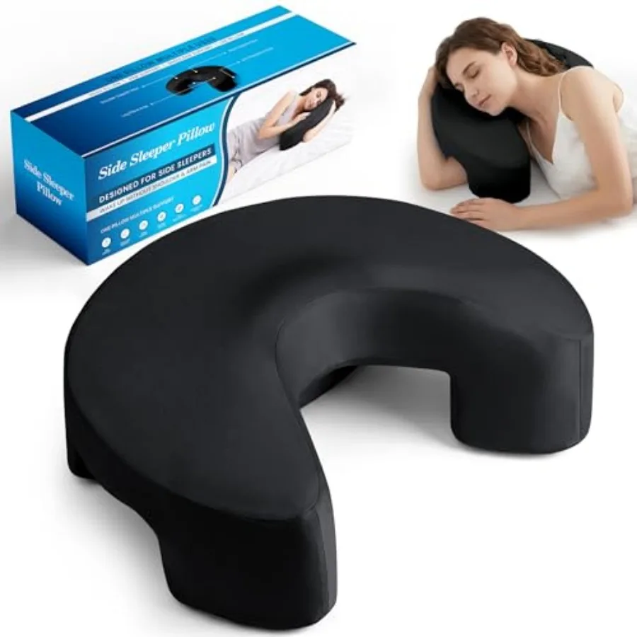 

Side Sleeper Pillow with Arm Hole - Memory Foam Pillows for Neck and Shoulder Pain Relief, Ice Silk Cover, Ergonomic Arm Pillow