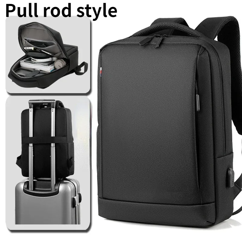 Mochila USB Expansível para Homens, Grande Capacidade, Impermeável, Negócios, Viagem, Escalada, Escola, Laptop, 16.1\