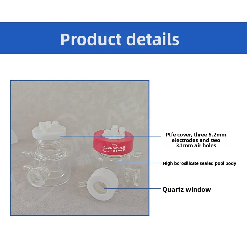 H‑Type Water‑Jacketed Optical Sealed Electrolytic Cell, Three‑Electrode Electrochemical Test Cell