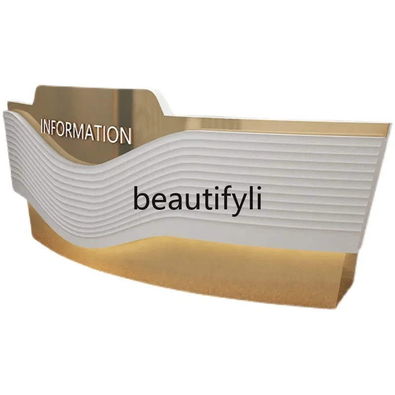 Bar checkout page Simple modern clothing store Barber shop Light luxury front desk Reception desk