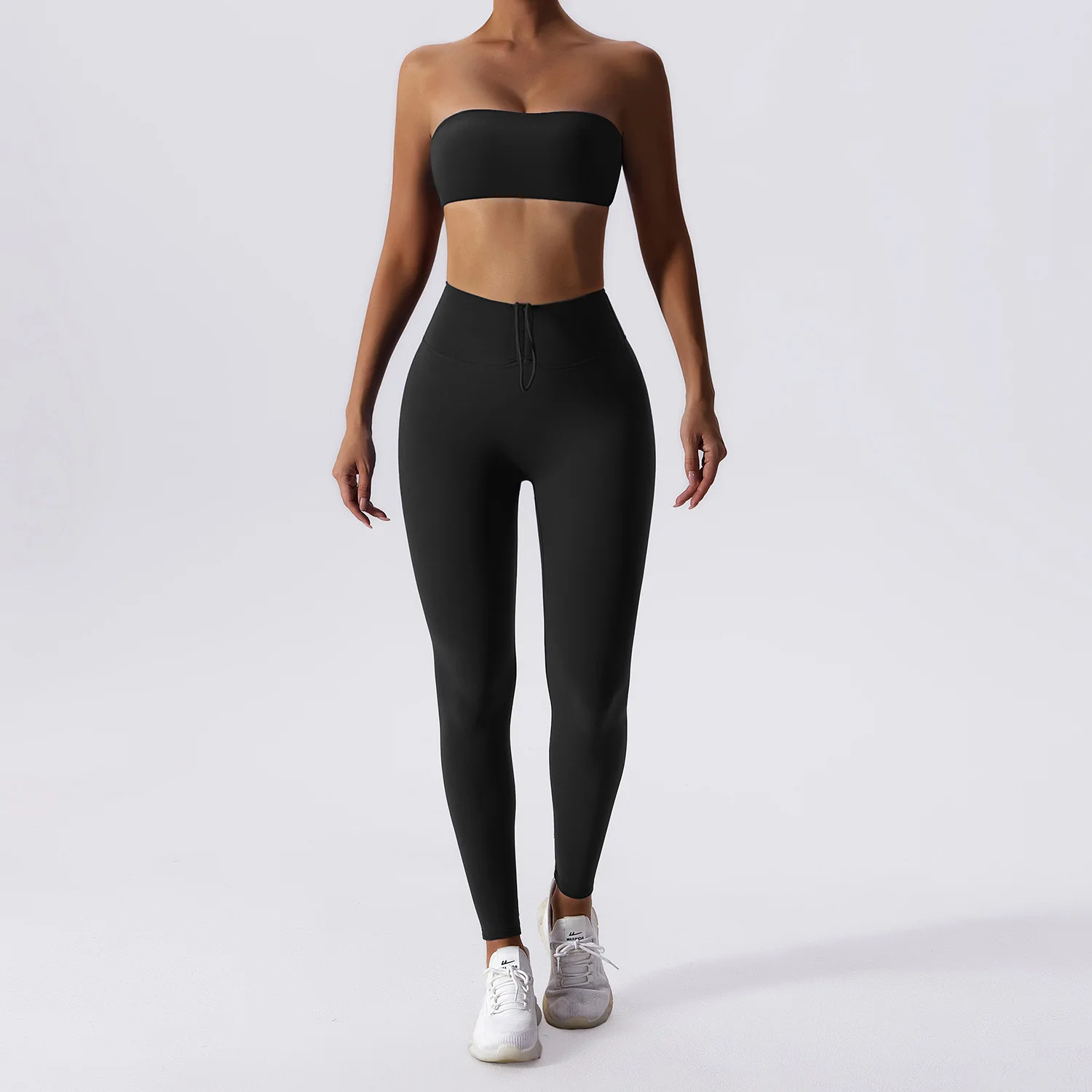 Conjunto de ioga de 2 peças para mulheres, leggings de cintura alta, sutiã esportivo, agasalho feminino, treino de ginástica, roupas push up