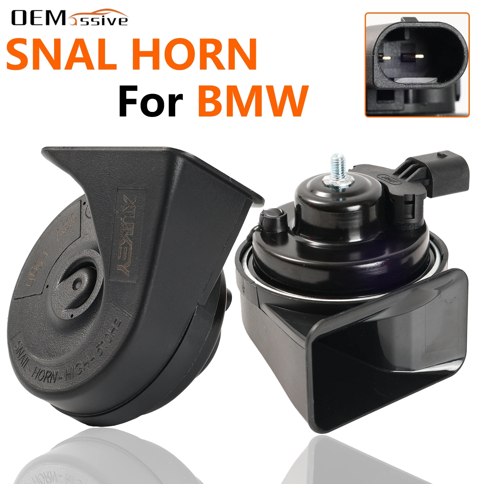 12V 110-125db 410/510Hz High Low Pitch Snail Horn Loud For BMW X3 F25 X4 F26 X5 E70 X6 E71 F01 F02 F03 F04 F06 F12 61337400706