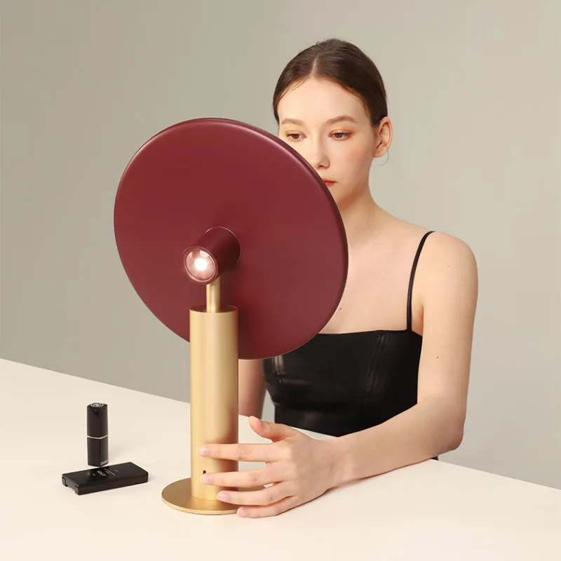 Makeup mirror rechargeable with light, three-light adjustable vanity mirror desktop fill light mirror