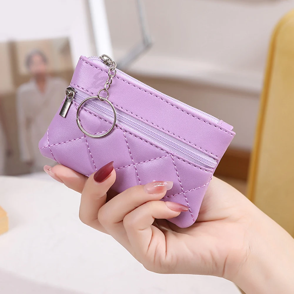 Mini Double Layer Coin Purse Men Small Wallet Change Purses Zipper Money Bags Candy Color Wallets PU Key Holder Кошелек Детский