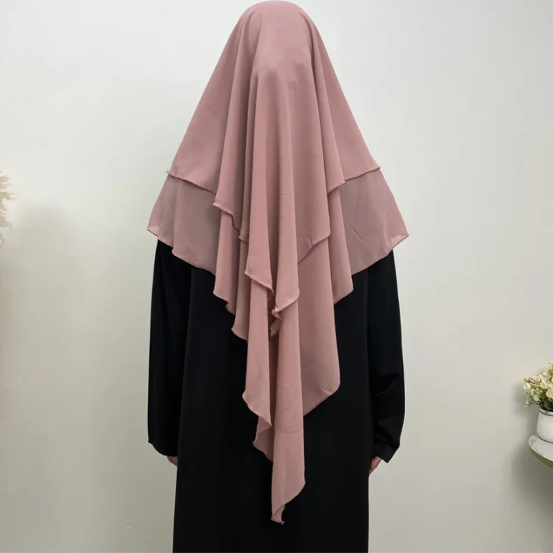 Elegant Luxury Solid Tulle Women Hijab Muslim Clothing with Everyday Pieces Middle East Wrap Female Trend Hijabs Shawl One Piece