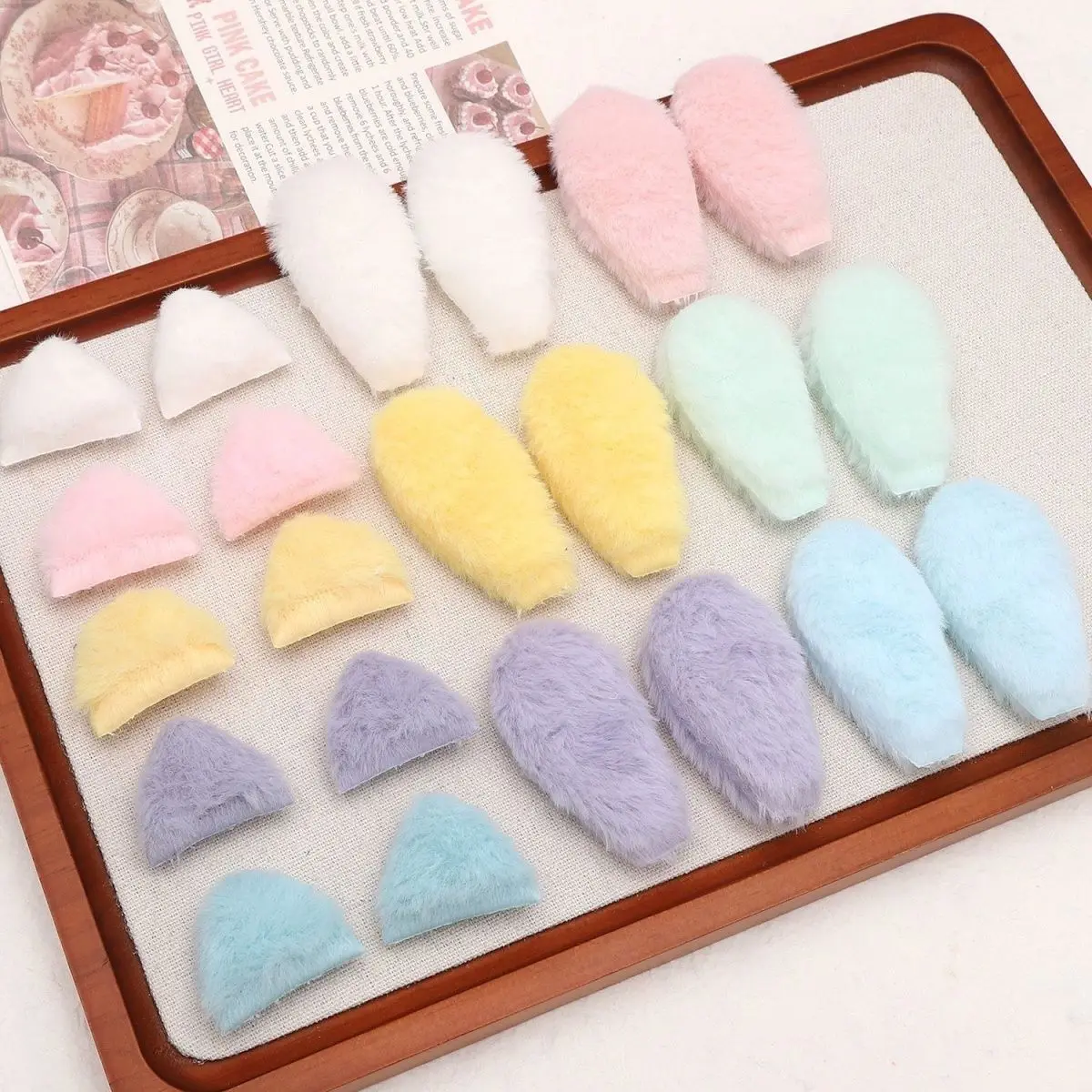 Ear material High value color plush cat ear support fan Accessories three-dimensional cat ear DIY jewelry accessories