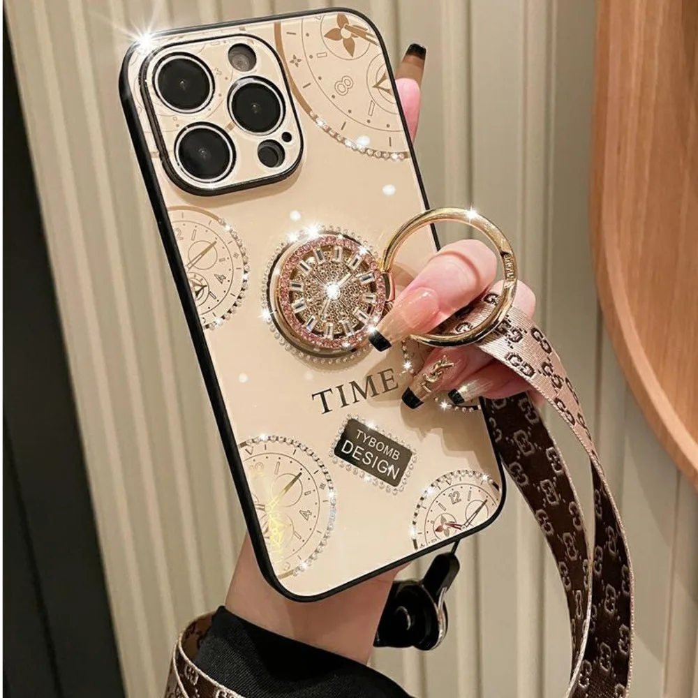 Luxury 3D แหวนผีเสื้อสำหรับ Samsung Galaxy S22 S21 S20 Plus Fe หมายเหตุ20 Ultra Z Flip 3 4พับ4 A52 A72ฝาครอบ Lanyard