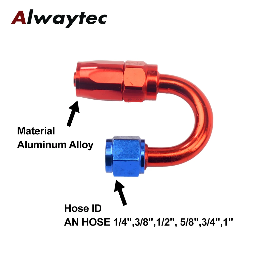 Universal AN4 AN6 AN8 AN10 AN12  0 45 90 180 Degree Oil Fuel Swivel Hose End Fitting Oil Hose End Adaptor Kit