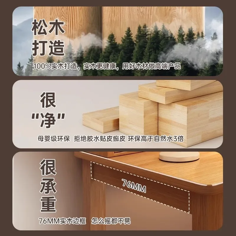 for Solid Wood Desk Student Home Writing Study Table Bedroom Computer Desk Rectangle Workbench Small Table