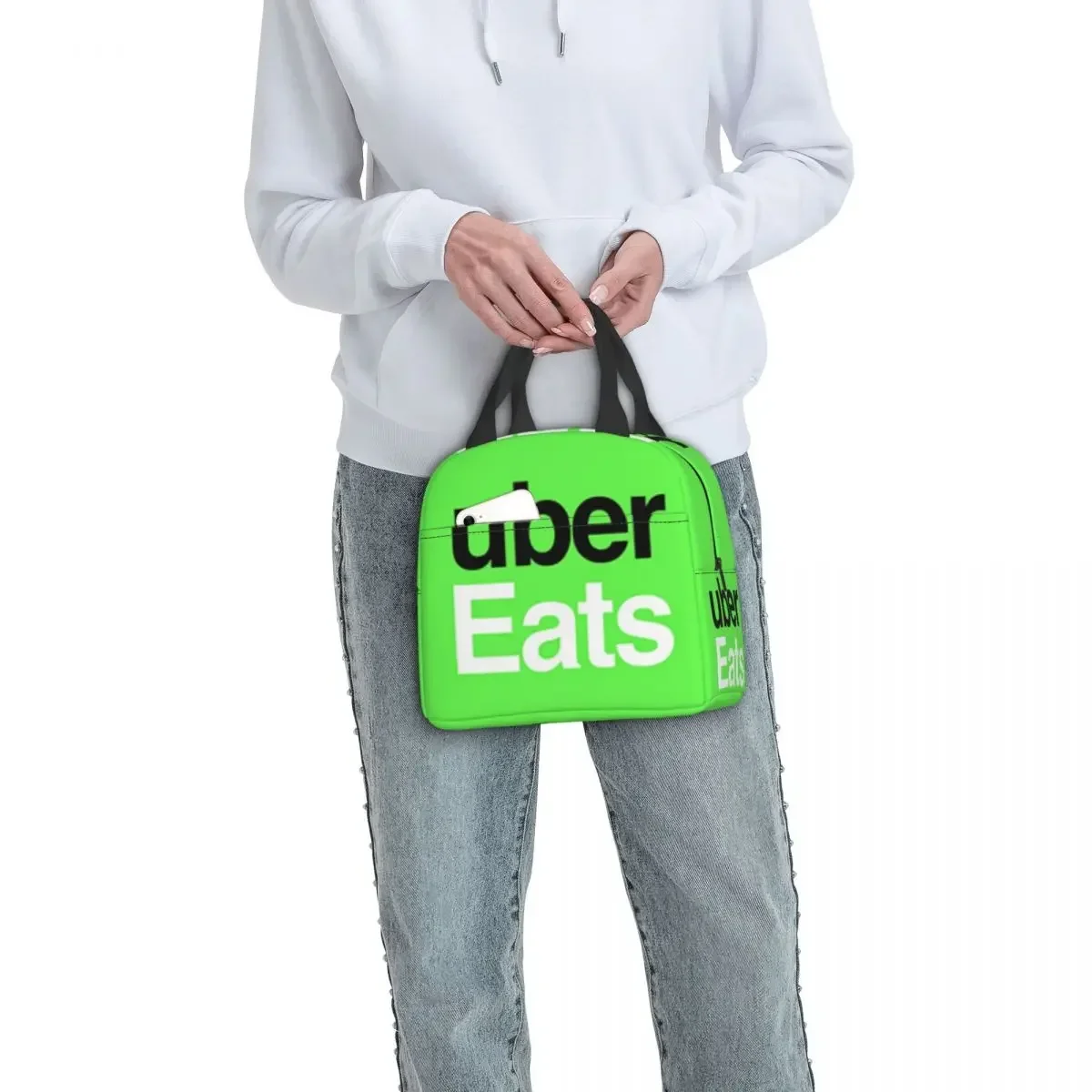 Ubereats Bolsas de almuerzo aisladas Bolsas de picnic portátiles Caja de almuerzo térmica Bolsa de almuerzo para mujer Trabajo Niños Escuela