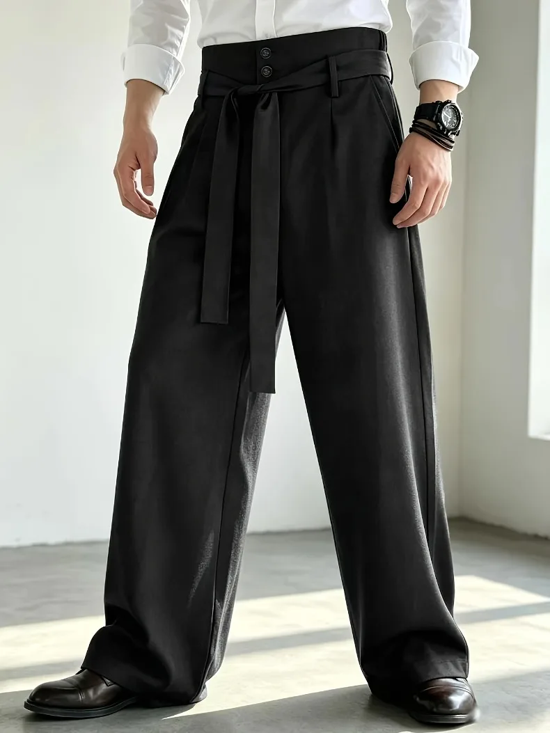 FGKKS Herren-Herbst-Business-Hose, modische, neue Herren-Hose im geraden Schnitt, elegante Freizeithose für Herren, Frühjahrsmodell, knitterfrei und formbeständig. – Detail 2