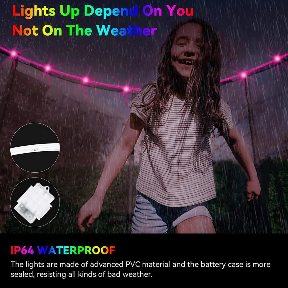 Party Lamp Led Trampoline Light Waterproof Led Trampoline Lights Vibrant Colors Remote Control Easy Installation Enhance