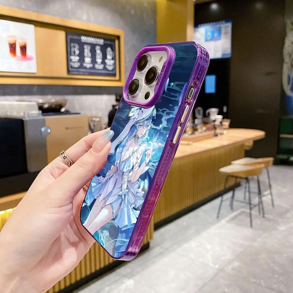 Wuthering Waves Shorekeeper Phone Case for iPhone 17 16 15 14 13 12 11 X XR XS 8 7 Pro Max Plus Translucent Purple Cover Cover