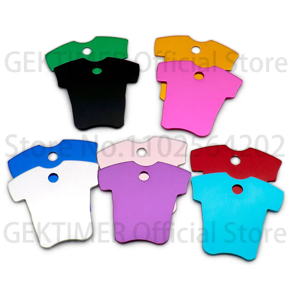 Étiquettes de vêtements en aluminium personnalisées, 100 pièces, pendentifs porte-clés vierges, logo gravable au laser, accessoires souvenirs
