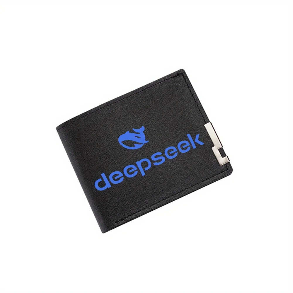 

Логотип Кита Deepseek, текст синий, мужской кошелек с принтом, простой современный стильный деловой кошелек для отца, бойфренда, рождественский любовник