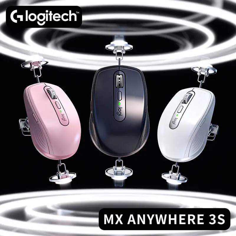 

Mac Compatible Logitech MX Anywhere 3S Mouse Wireless Bluetooth 8K DPI Silent Click Rechargeable Ergonomic for Office Gaming