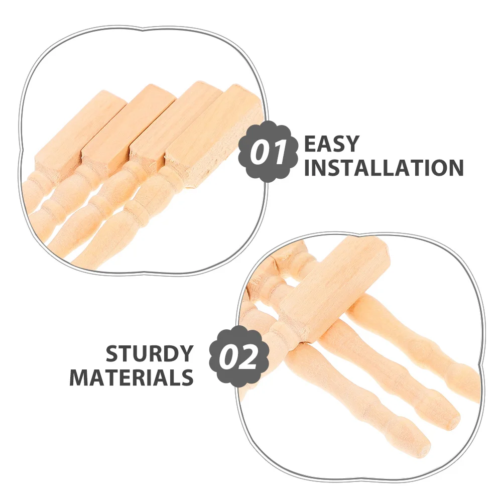 12pcs Miniature Table 1:12 Scale Mini Furniture Feet Wooden Table Legs For Dollhouse Decor Miniature House Accessories Dollhouse