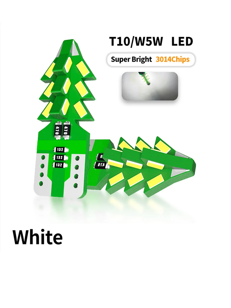 

2x Super LED T10 W5W Car Light 24smd 3014 Emc Chips Lamp Bulb Auto Dome License Plate Lighting White 6000K DC12v