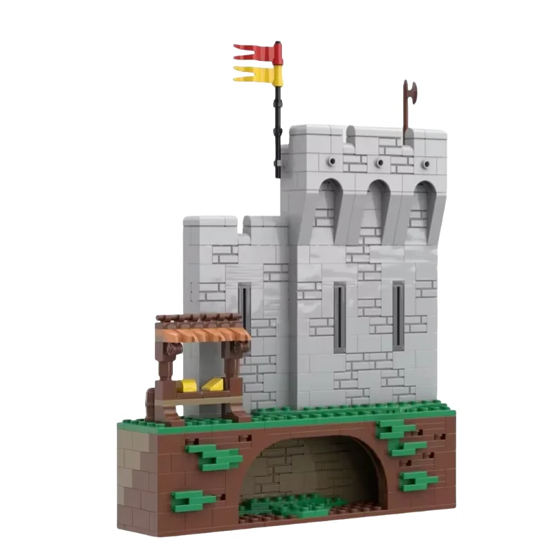 

Medieval framework castle wall building model - MOC small particles 396 pieces assembly toy building set - suitable for all enth