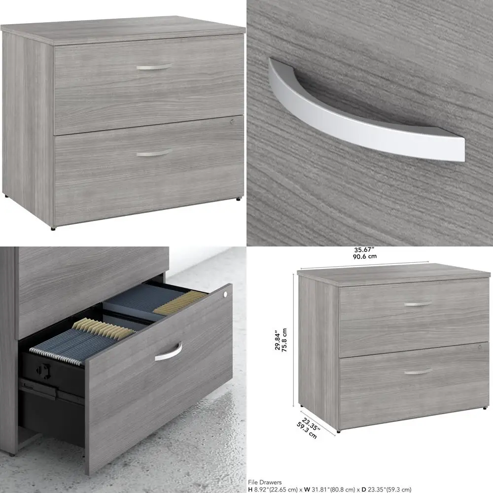 

Bush Businurniture Studio C 2 Der Lateral ile Cabinet in Platinum Gray - Assembled, Locking Document Storage or Home or Proional