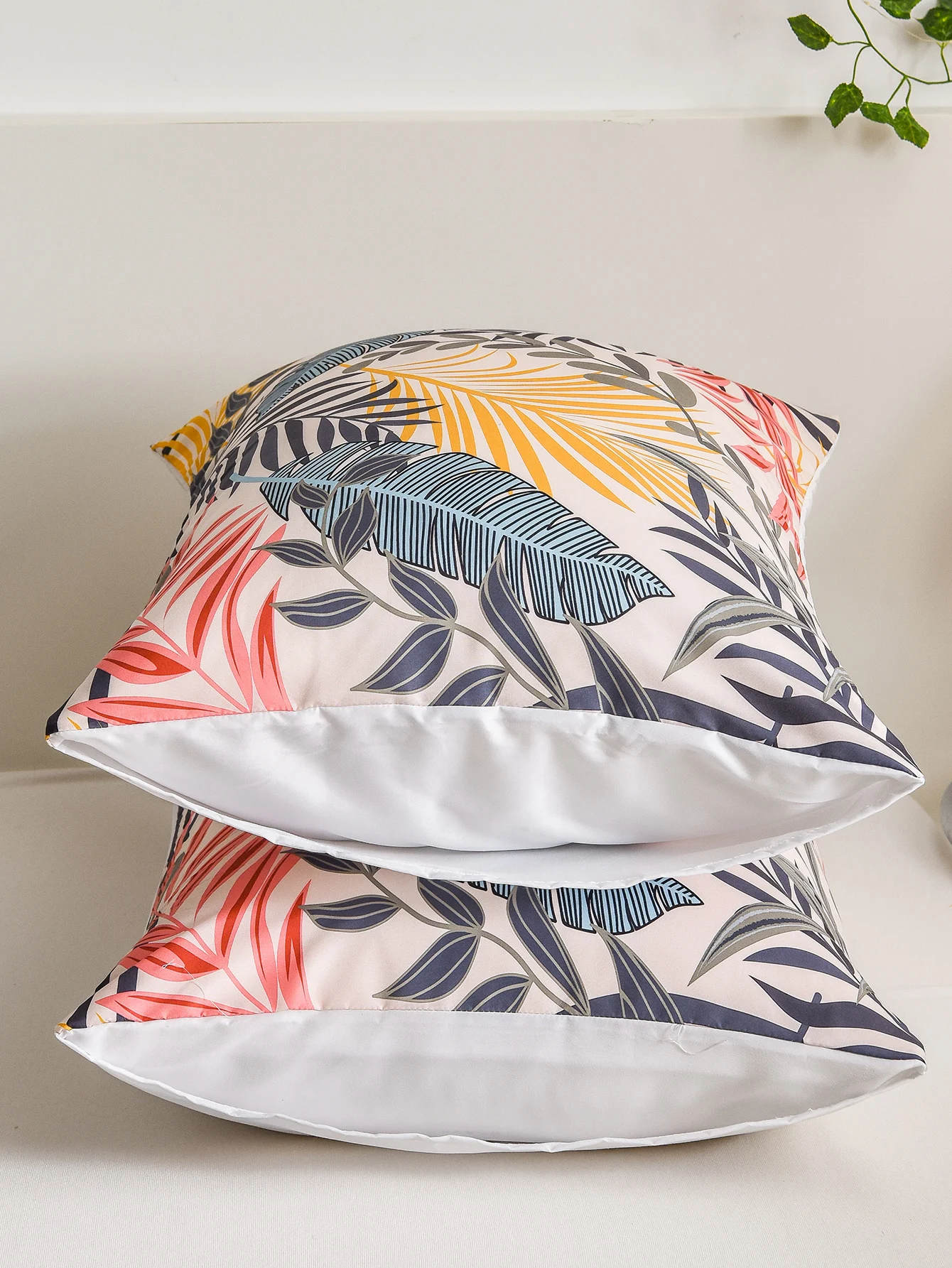 Palm Leaf Pillowcases Floral Pillowcases Shabby Chic Design Cute Pillow Shams 2 Pack