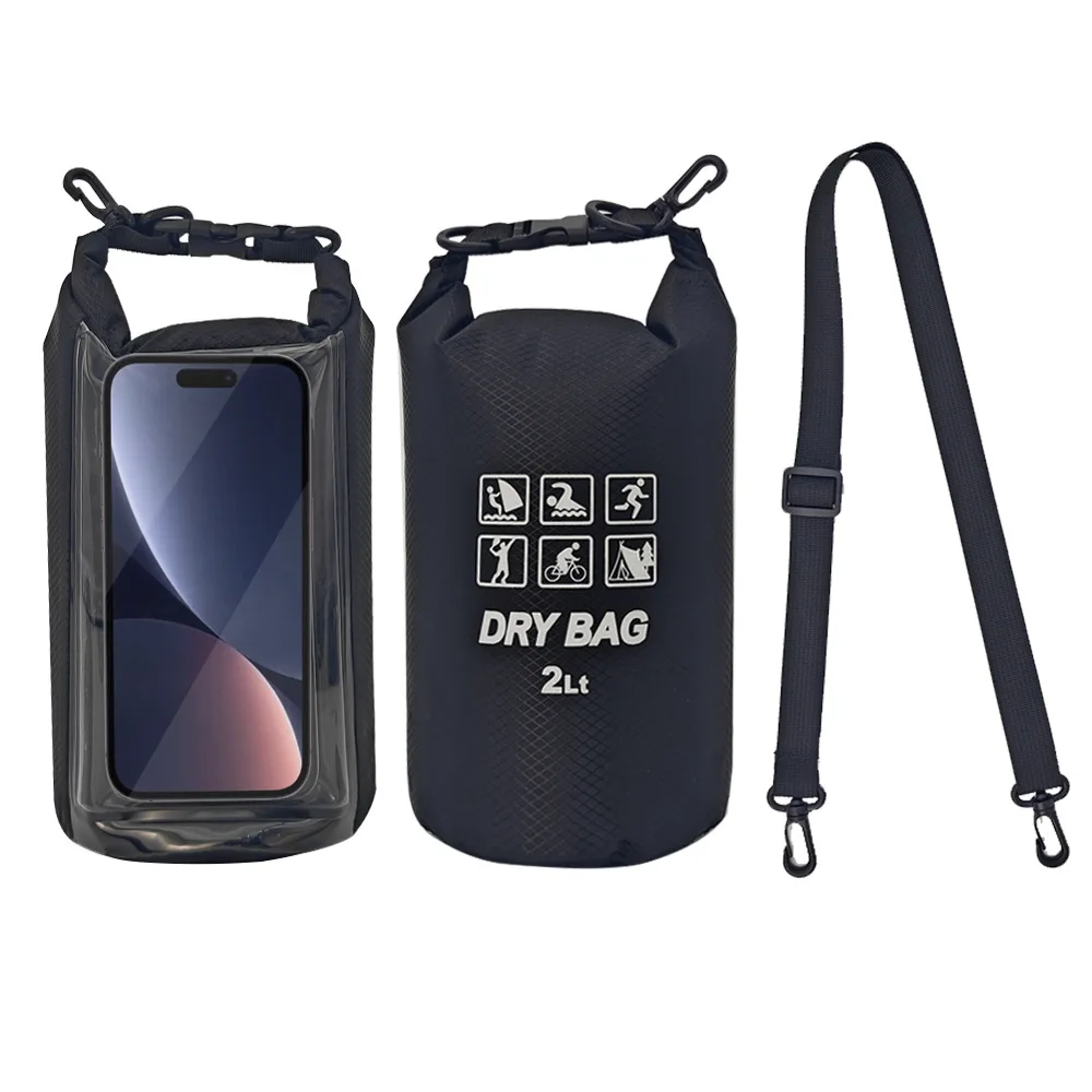 2/5L Outdoor Camouflage Waterproof Portable Rafting Diving Dry Bag Sack PVC Coated Swimming Bags for River Trekking - view 6