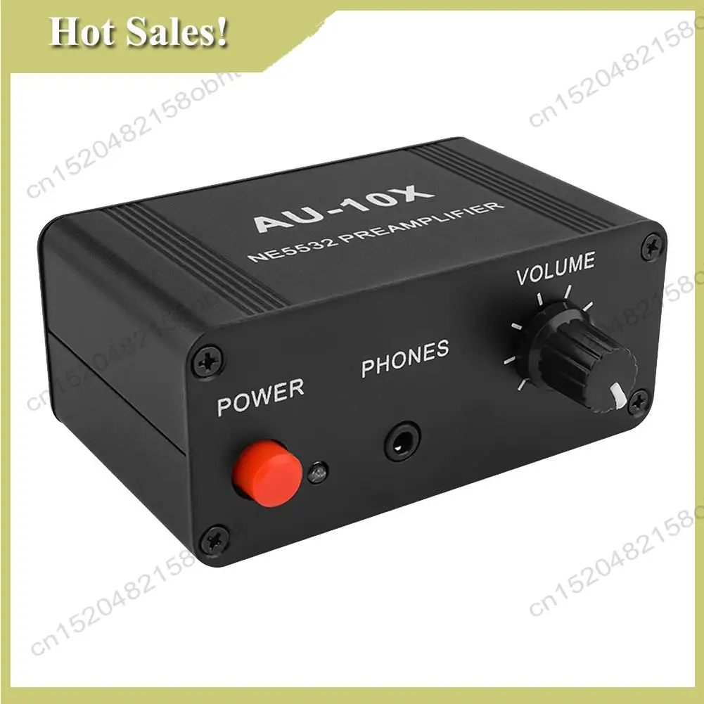-PQWN AU-10X NE5532 Audio Signal Preamplifier Headphone Pre AMP Board Gain 20Db RCA 3.5MM Volume Control Tone DC 12V