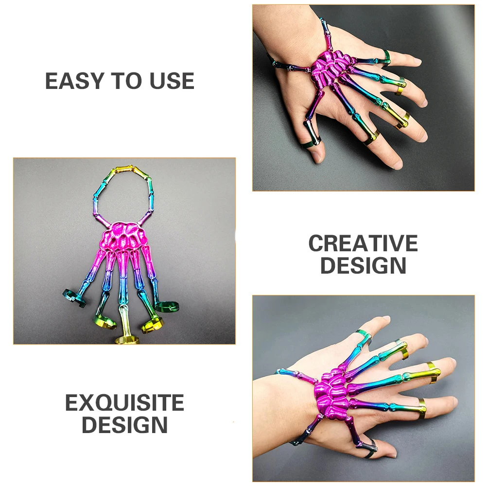 

1 pc Skull Hand Bracelet Alloy Material Comfortable Craftsmanship Not Fade Decorate Wrist Parties Halloween Jewelry