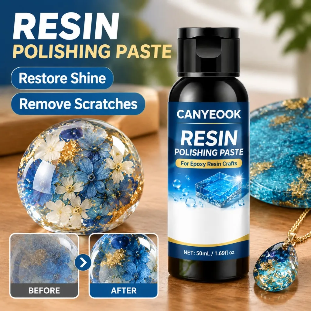 CANYEOOK Resin Polishing Paste 50ml Epoxy Resin DIY Craft Polish Repair Scratches Gloss for Jewelry Coaster Figurine
