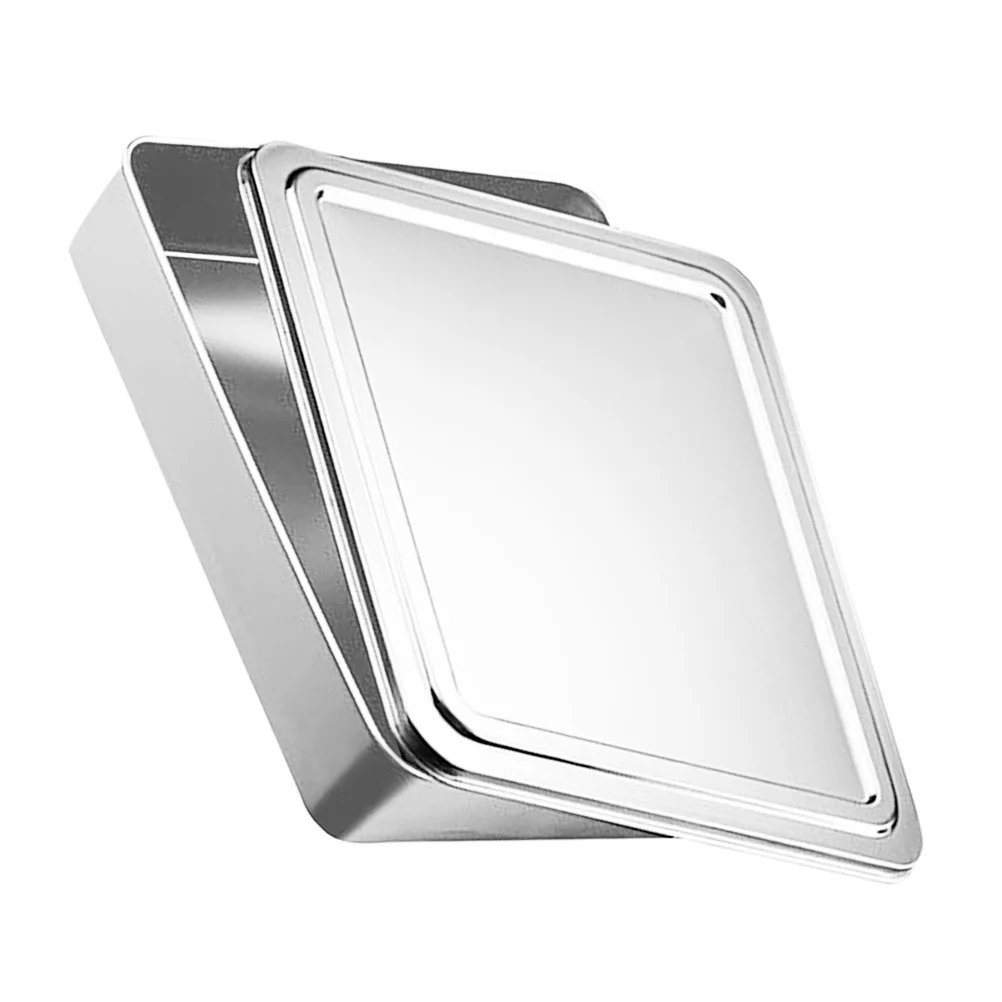 

Прямоугольная форма для торта из нержавеющей стали с крышкой, форма для выпечки для тостера Tiramisu, чизкейка, использование, серебро, глубокое покрытие