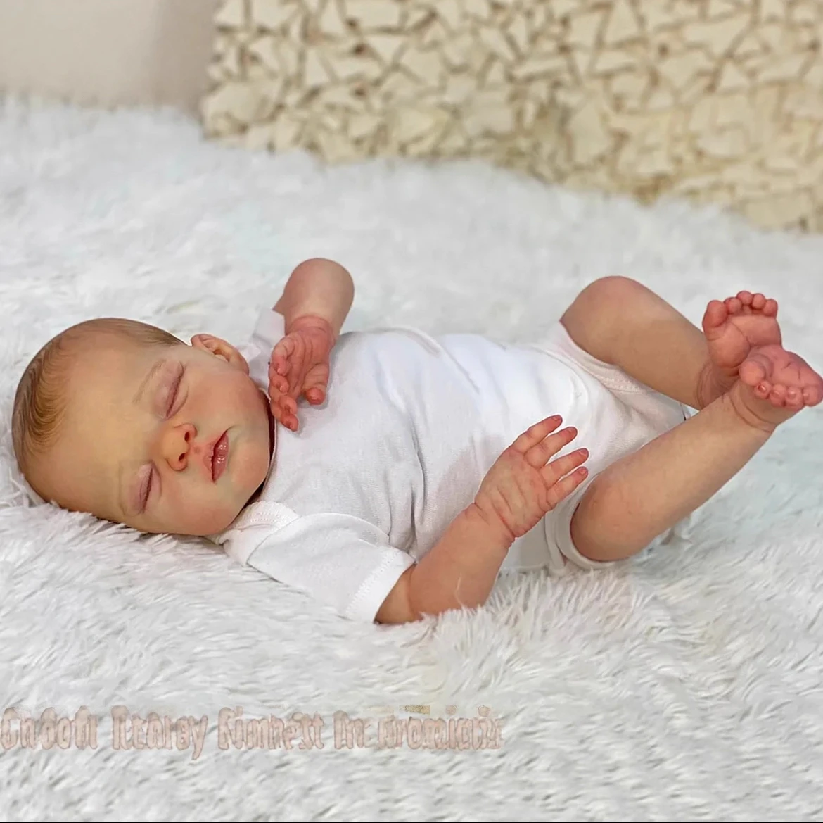 دمية قزحية جميلة تولد من جديد مقاس 18 بوصة باللون الأبيض: جلد فينيل ناعم يشبه حديثي الولادة، لعبة عروق شفافة للأطفال ورفيق حلو.