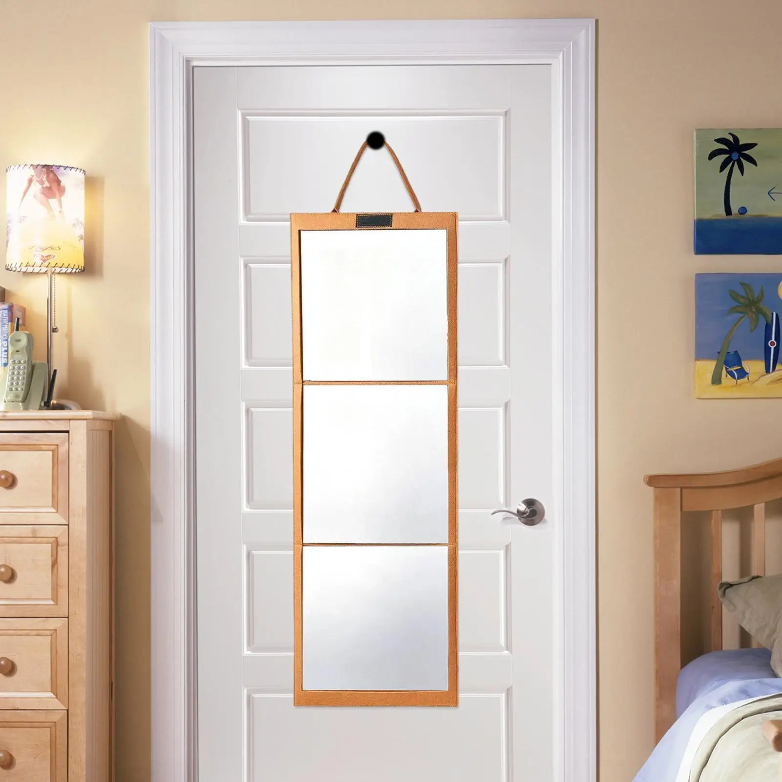 Portable Foldable Full Length Mirror Hangable Shatterproof Acrylic Dance Makeup Mirror Travel Dorm Handheld Vanity Mirror