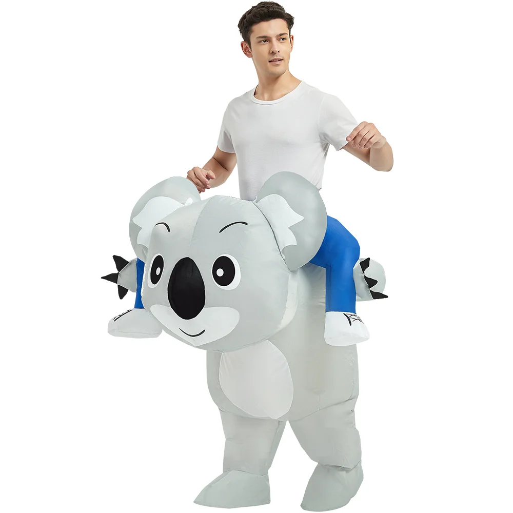 Aufblasbares Ride of Koala-Kostüm für Erwachsene, Blow Up Riding A Koala, Cosplay-Kostüm, lustiger Halloween-Party-Karnevalsanzug