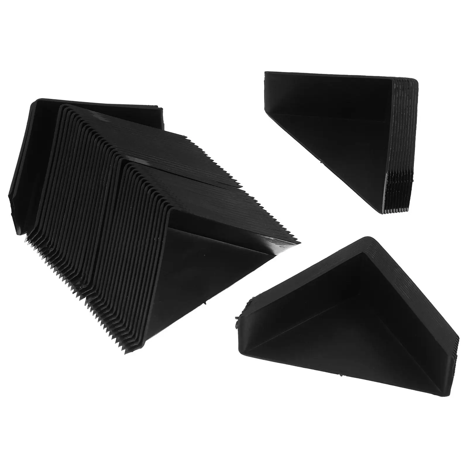 

200Pcs Black Plastic Corner Protectors Three Sided Frame Packing Corner Guards for Shipping Picture Frames Wood Cabinets Edge