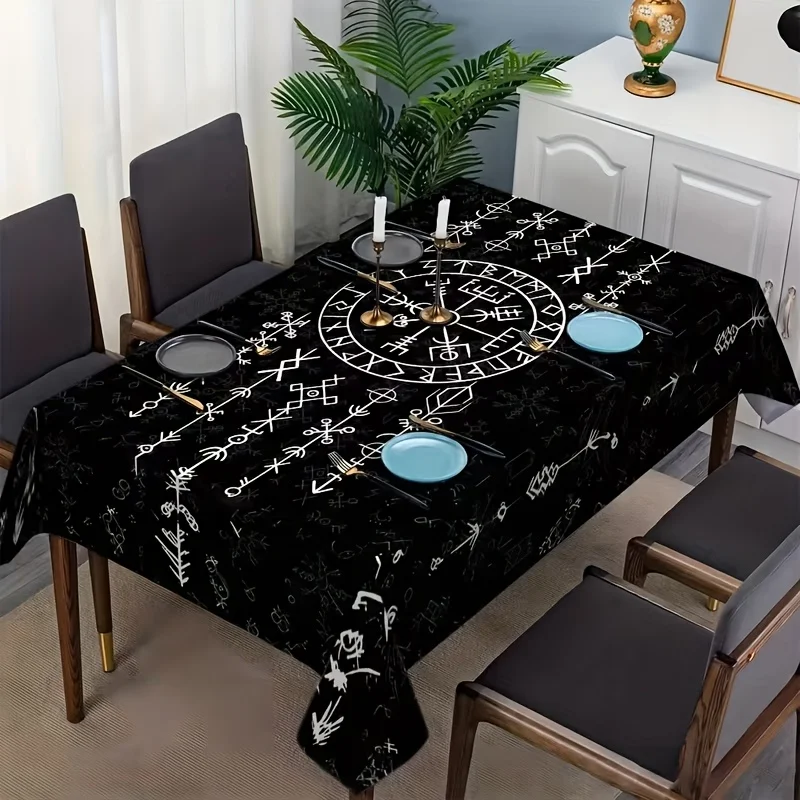 VIKAMA Mystical Tarot Zodiac Tablecloth Occult Astrology Magic Symbols for Home Witchy Aesthetic Decor