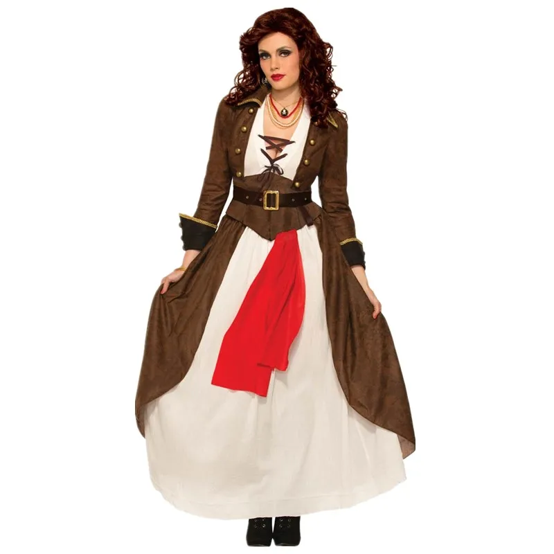 

Sexy Adult Women Pirate Costume Halloween Matador Pirate Captain Cosplay Party Dress