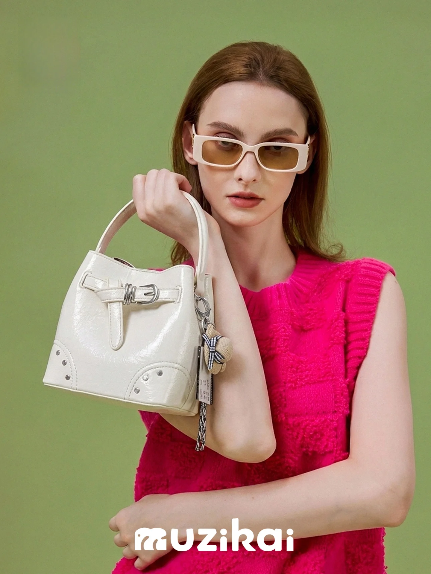 MuziKai Luxury Bucket Handbag Women's Fashionable Shoulder Crossbody Bag 2026 New Summer Stylish Versatile Handbag