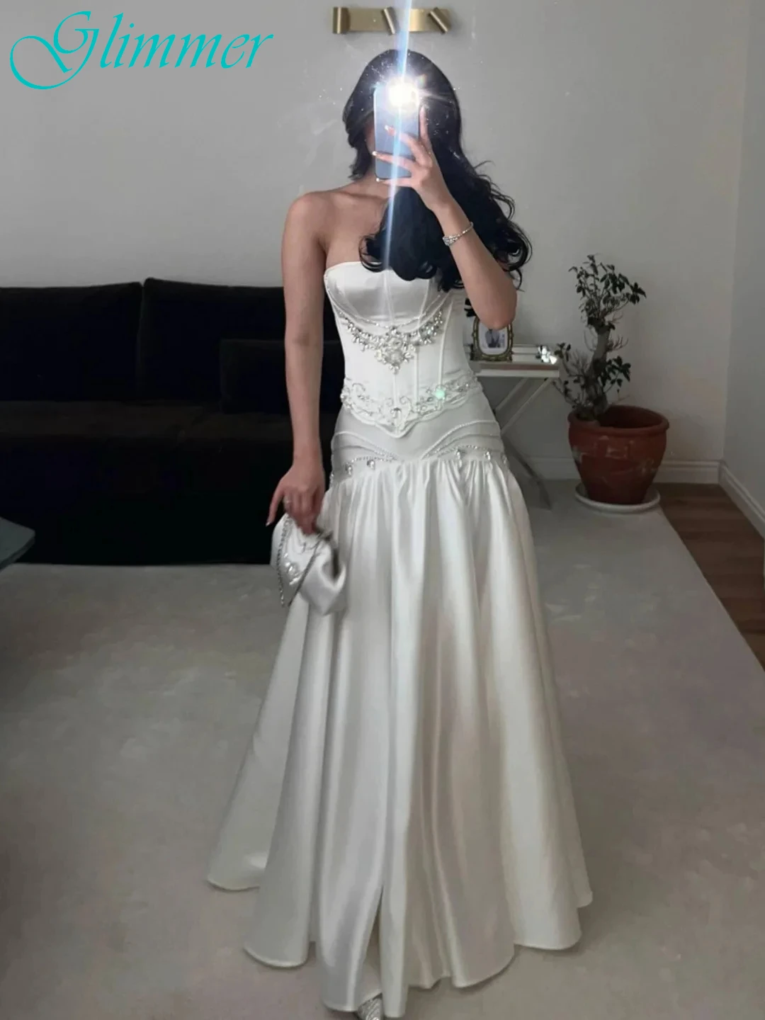 

Customized A-Line Strapless Elegant Formal Evening Dress Modern Fashion Celebrity Gowns High Quality Bespoke Occasion Gowns