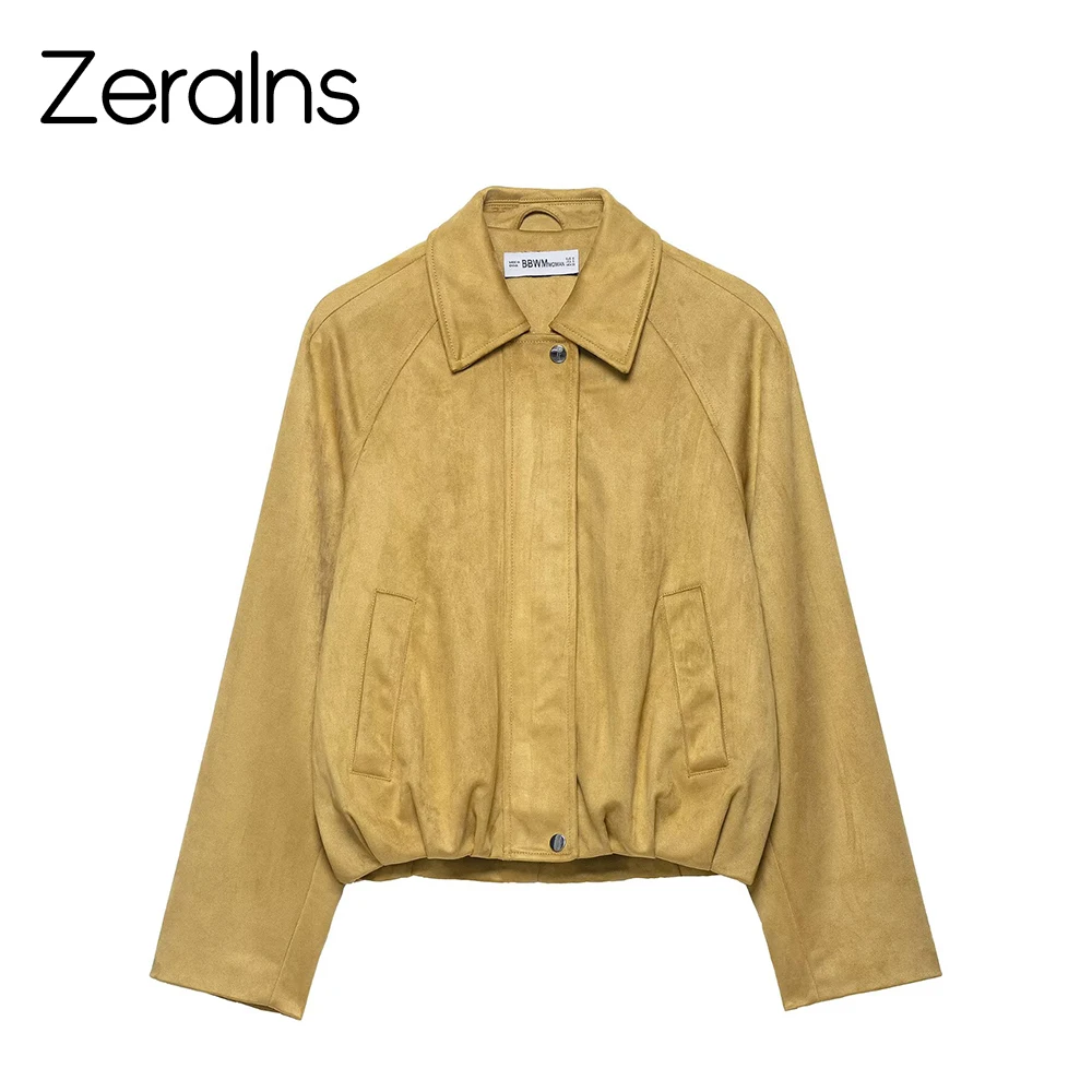 DEEABAE المرأة الخريف نمط جديد الأوروبية والأمريكية عارضة فضفاضة ومتعددة الاستخدامات الجلد المدبوغ تأثير الطيار سترة معطف فوقي #1