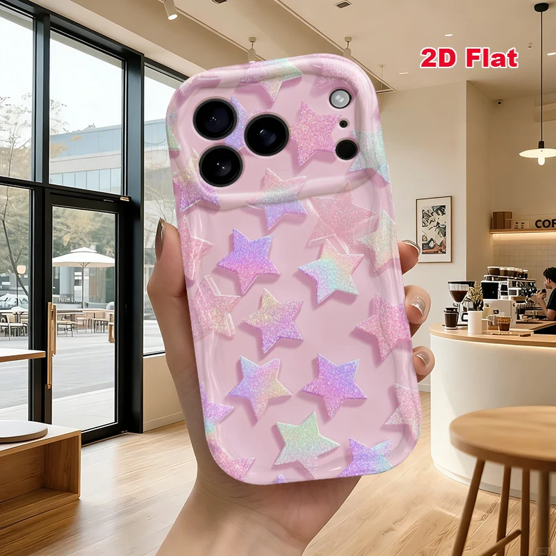 2D Flat Soft Silicone Phone Case For iPhone 17 Pro Max 16 18 Pro 13 11 15 14 Plus 12 17 16E 17Promax Shockproof Transparent Funda Cover