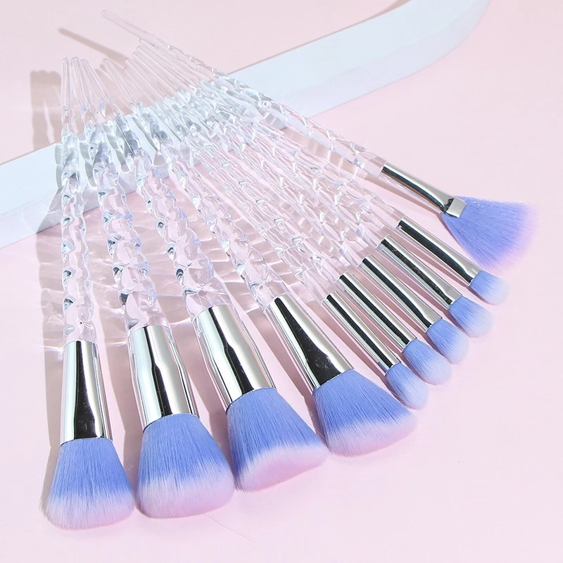 Przyjazne dla skóry metalowe uchwyty, personalizowane, z regulowanym uchwytem na dłoń, łatwe do czyszczenia, 10-częściowy zestaw super elastycznych pędzli do makijażu.