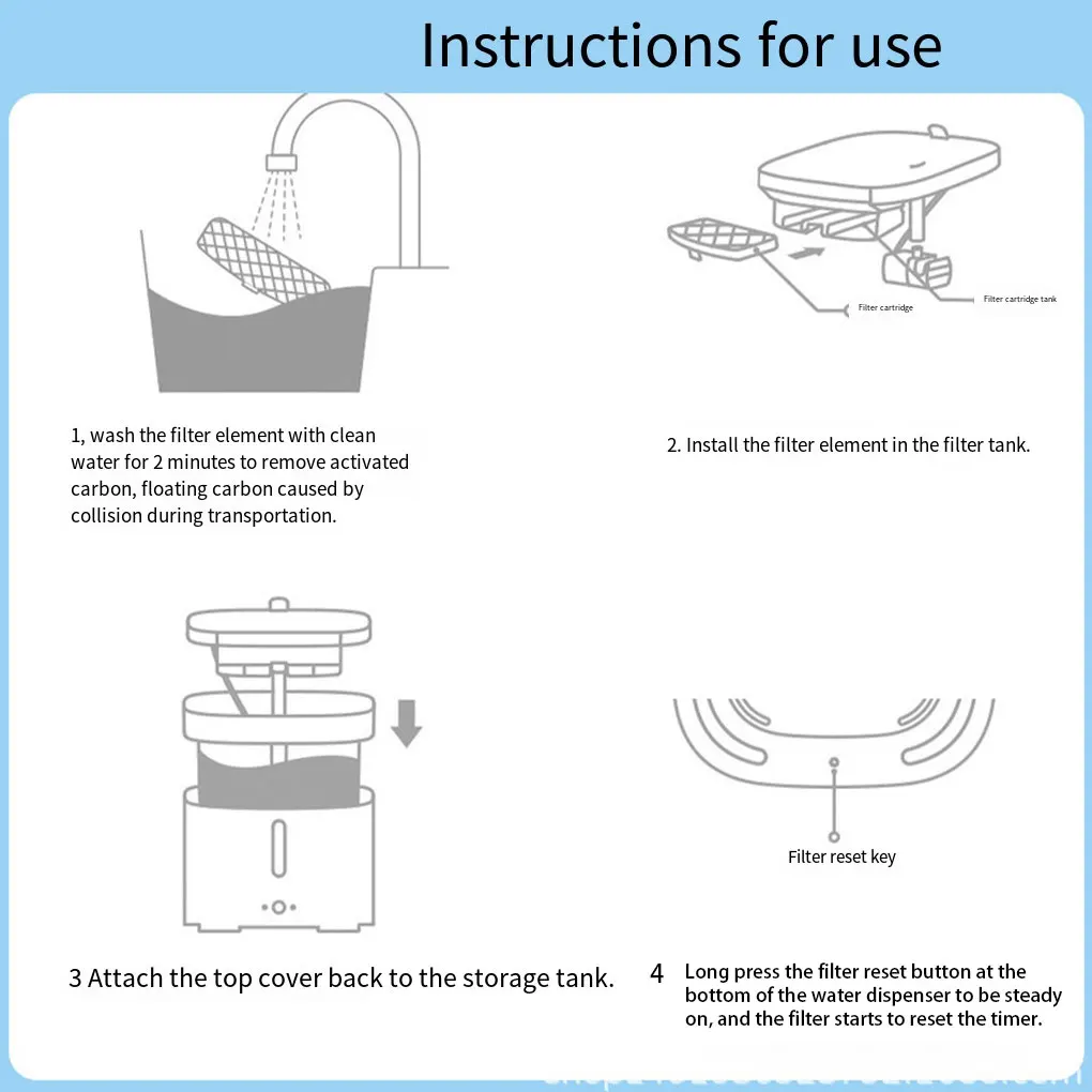 White Advanced Sterilization Technology Drinking Fountain Automatic Sterilization Filter Set