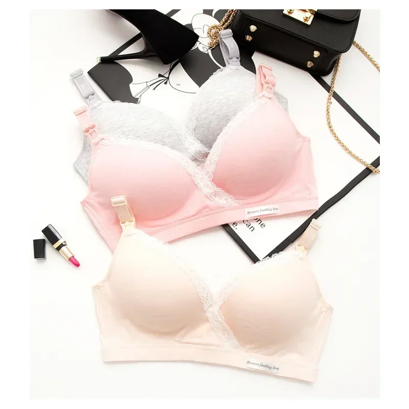 New1-piece Smooth BreastfeedingBra for Breastfeeding Support Pregnant Women's Sleep Bra Without Steel Rings Pregnant Women's Bra