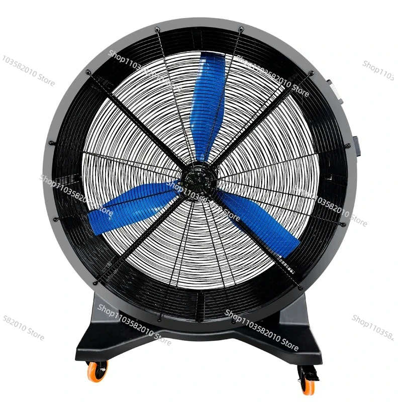 Industrial Round Fan 220V, Permanent Magnet Motor Large Air Volume High Velocity Floor Fan for Warehouse Factory Workshop
