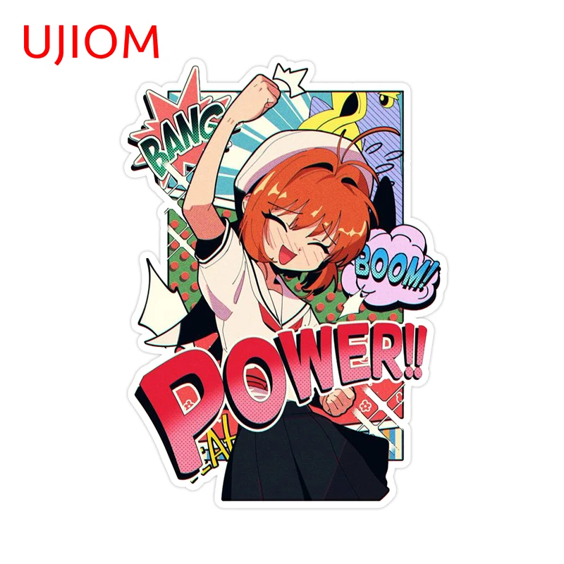 UJIOM 13cm × 9.4cm Kwaii Sakura Design Wall Stickers Colorful Cartoon Graphics Vestibule Decals Nice Room Decor Aesthetic