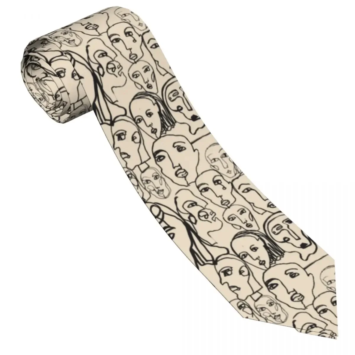 Abstract Faces Graffiti Tie Fashion Collage Printed Neck Ties Novelty Casual Collar Tie Men Women Wedding Necktie Accessories