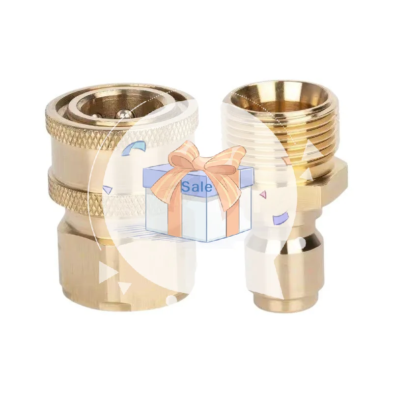 Pressure Washer Connection Adapter Quick Plug M22 15 Female 1/4 Male Hose Connector Pair for Home Garage Cleaning