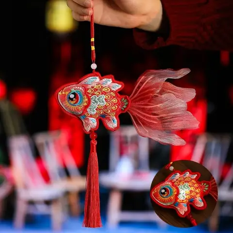 Goldfish New Year Koi Fish Decoration Good Fortune Tassel Chinese Traditional Pendant Hanfu Decoration Best Wishes