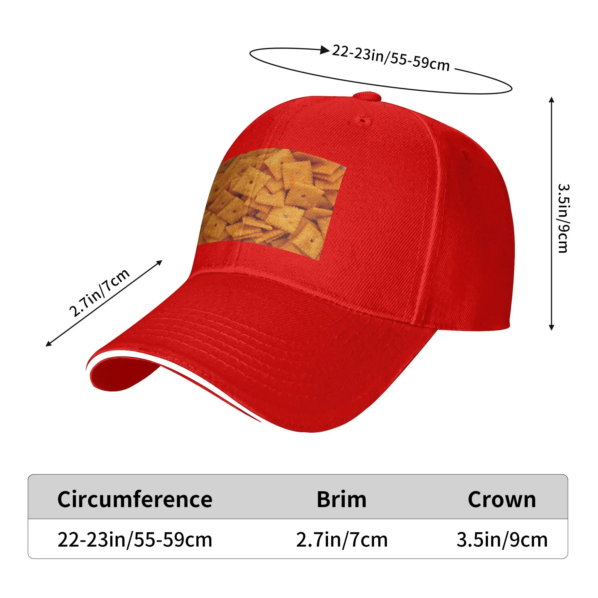 Cheez Its Cap Casual Baseball Caps Adjustable Hat Hip Hop Summer Unisex Baseball Hats Customizable